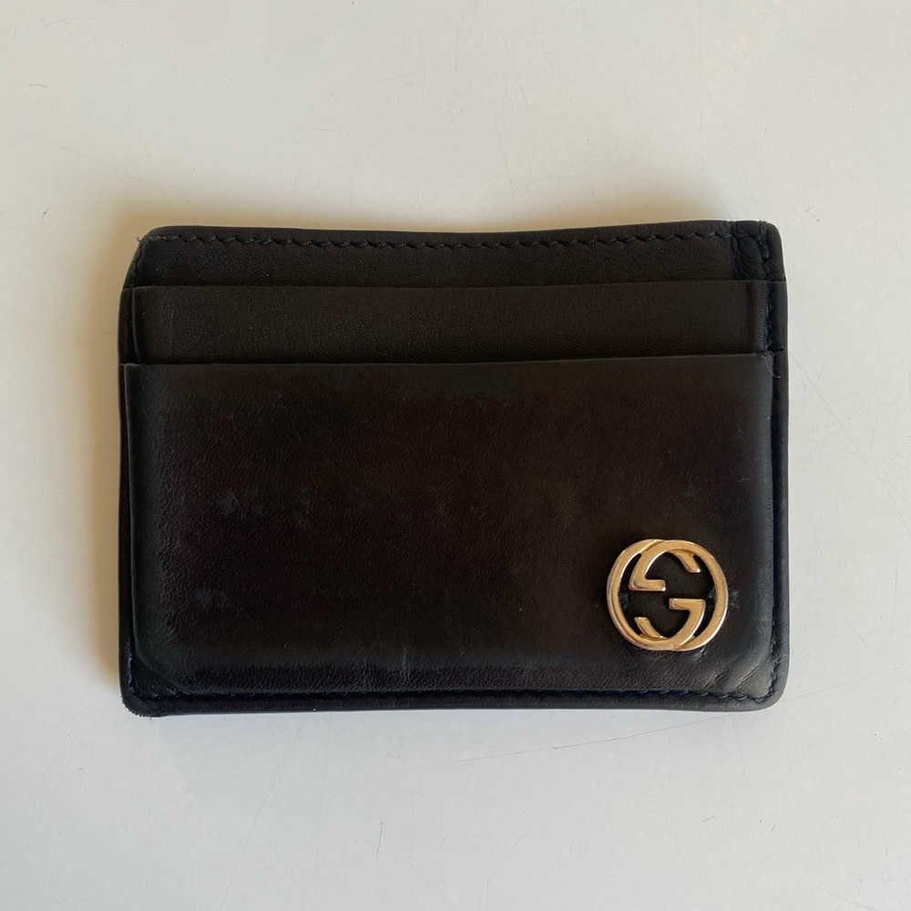 Gucci Black Leather Cardholder Wallet Unisex